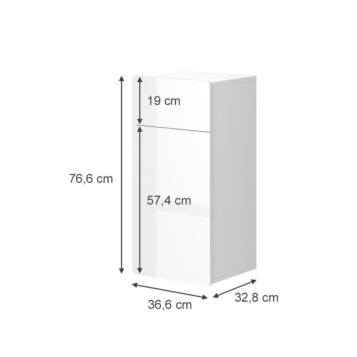 MIDISCHRANK Izan Weiß 36.6 x 76.6 cm mit Schublade und Tür - Weiß, Holzwerkstoff (36.6/76.6/32.8cm) - Vicco