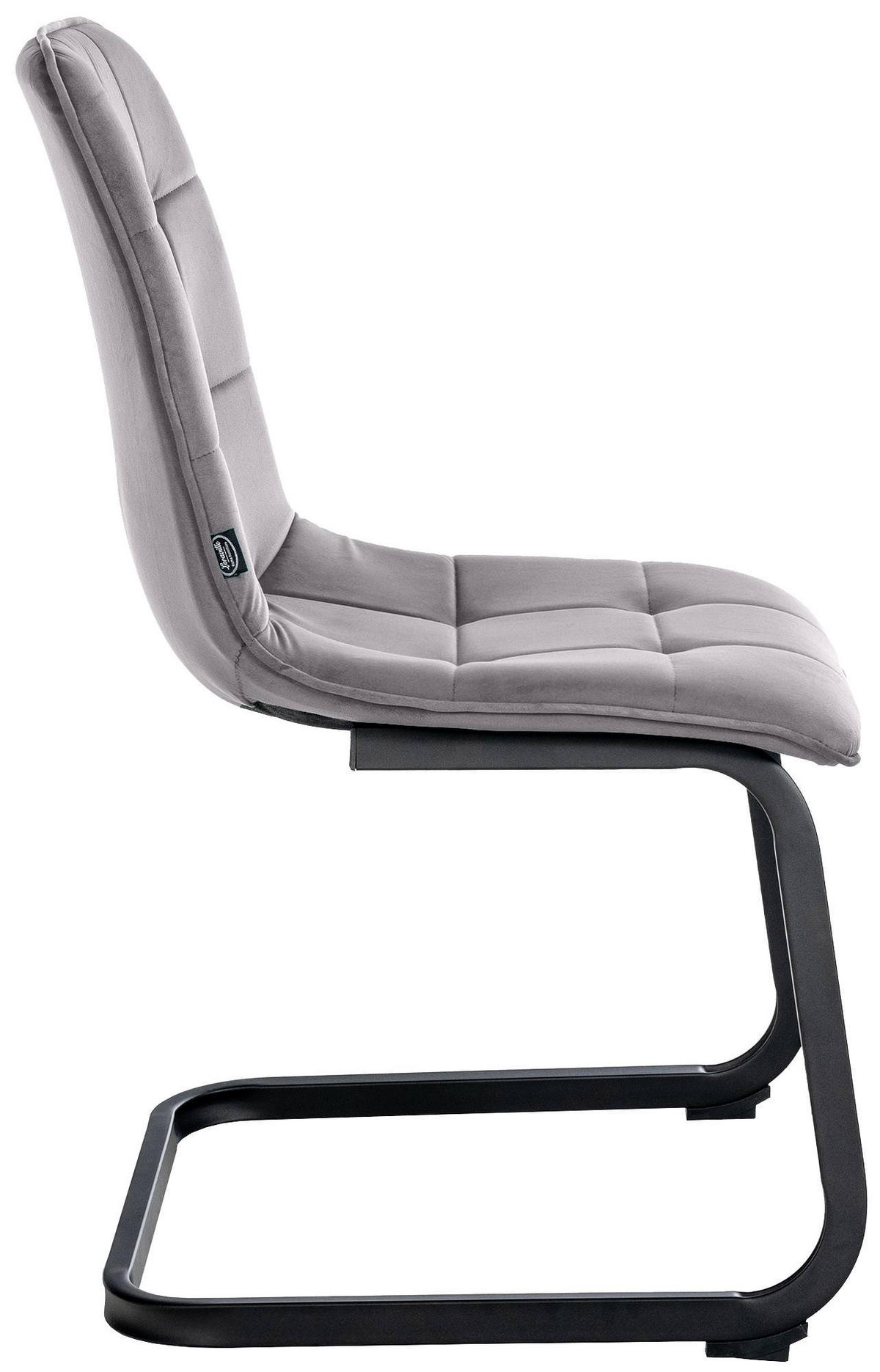 SCHWINGSTUHL 2er Set Samt dunkelgrau - Dunkelgrau/Schwarz, Textil/Metall (47/87/58cm) - CLP
