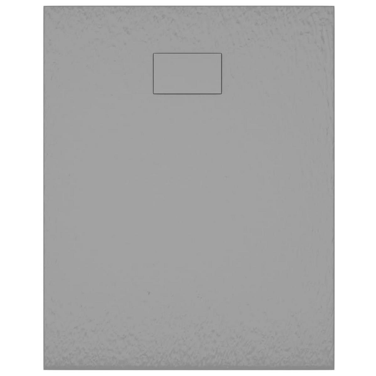 DUSCHWANNE Grau 100/80 Cm - Grau, Kunststoff (80/2.6/100cm) - vidaXL