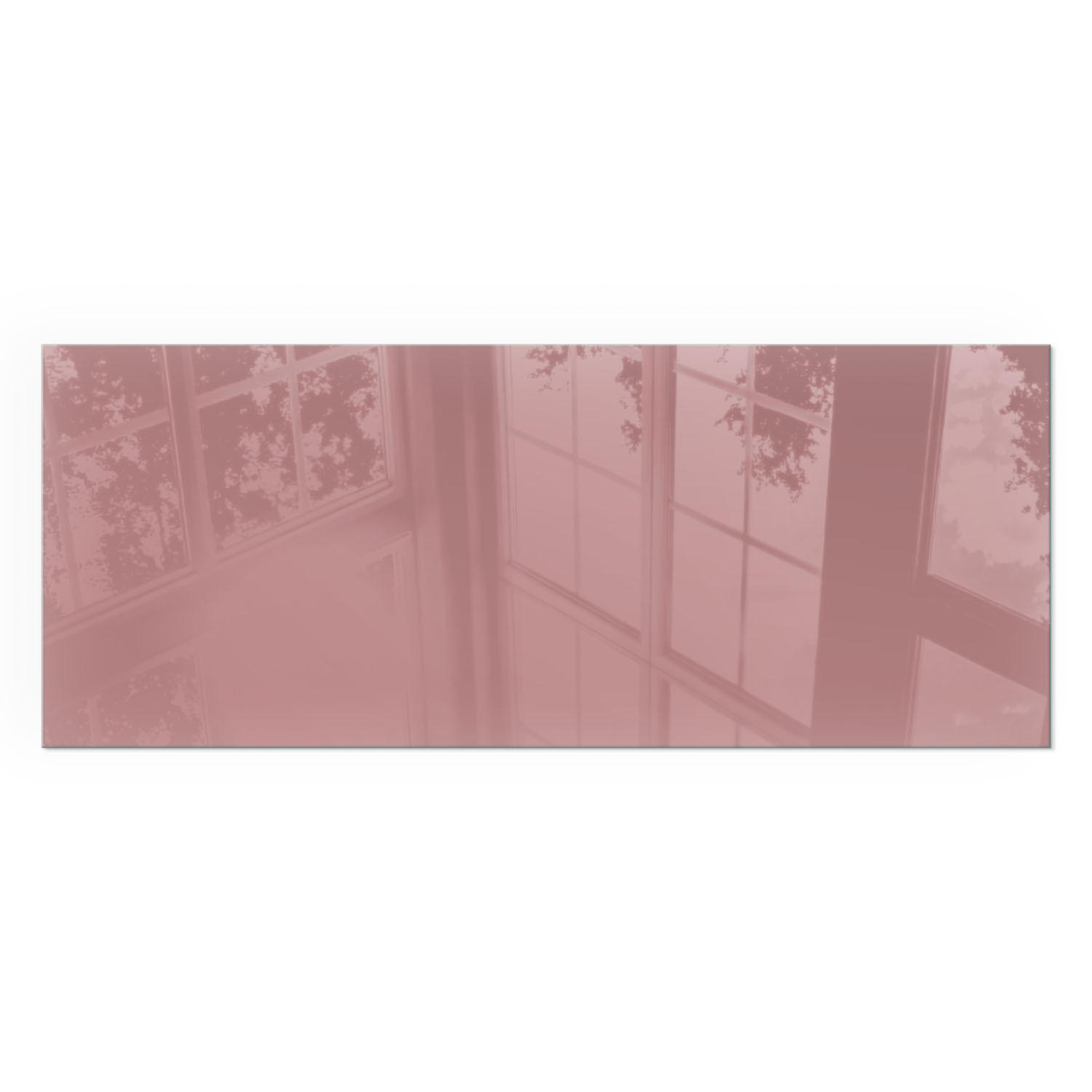 GLASPLATTE für Kamin 125x50 cm - Pink, Glas (125/50/0.4cm) - TULUP