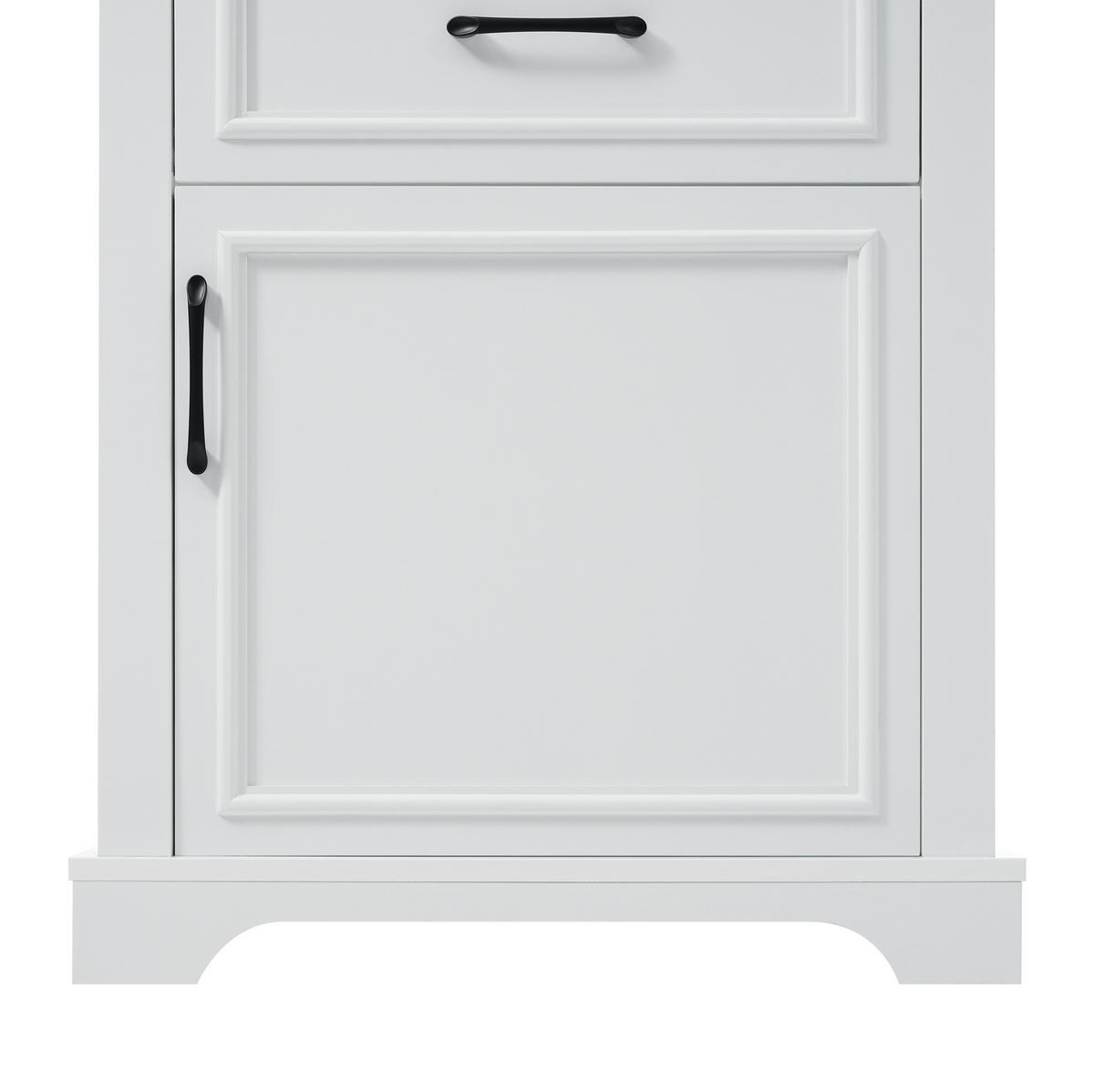 HOCHSCHRANK 60/40/180 cm aus MDF mit 2 Schubladen und verstellbarem Einlegeboden Weiß - Weiß, Holzwerkstoff (60/180/40cm) - Modenvie