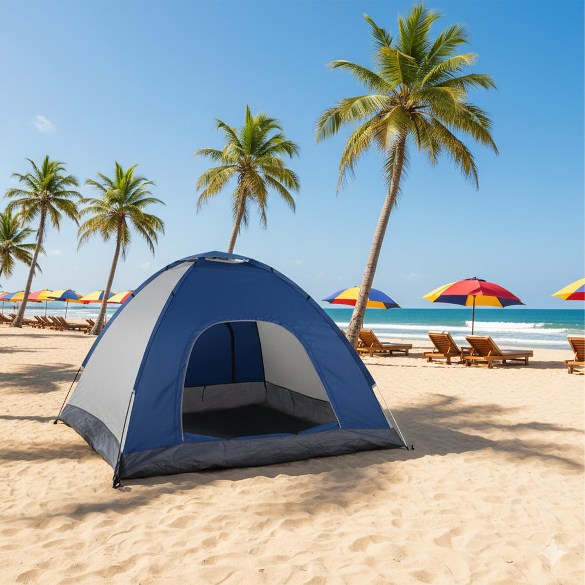 POP-UP stan na pláž - různobarevná, textil/plast (200/200cm) - Relaxdays