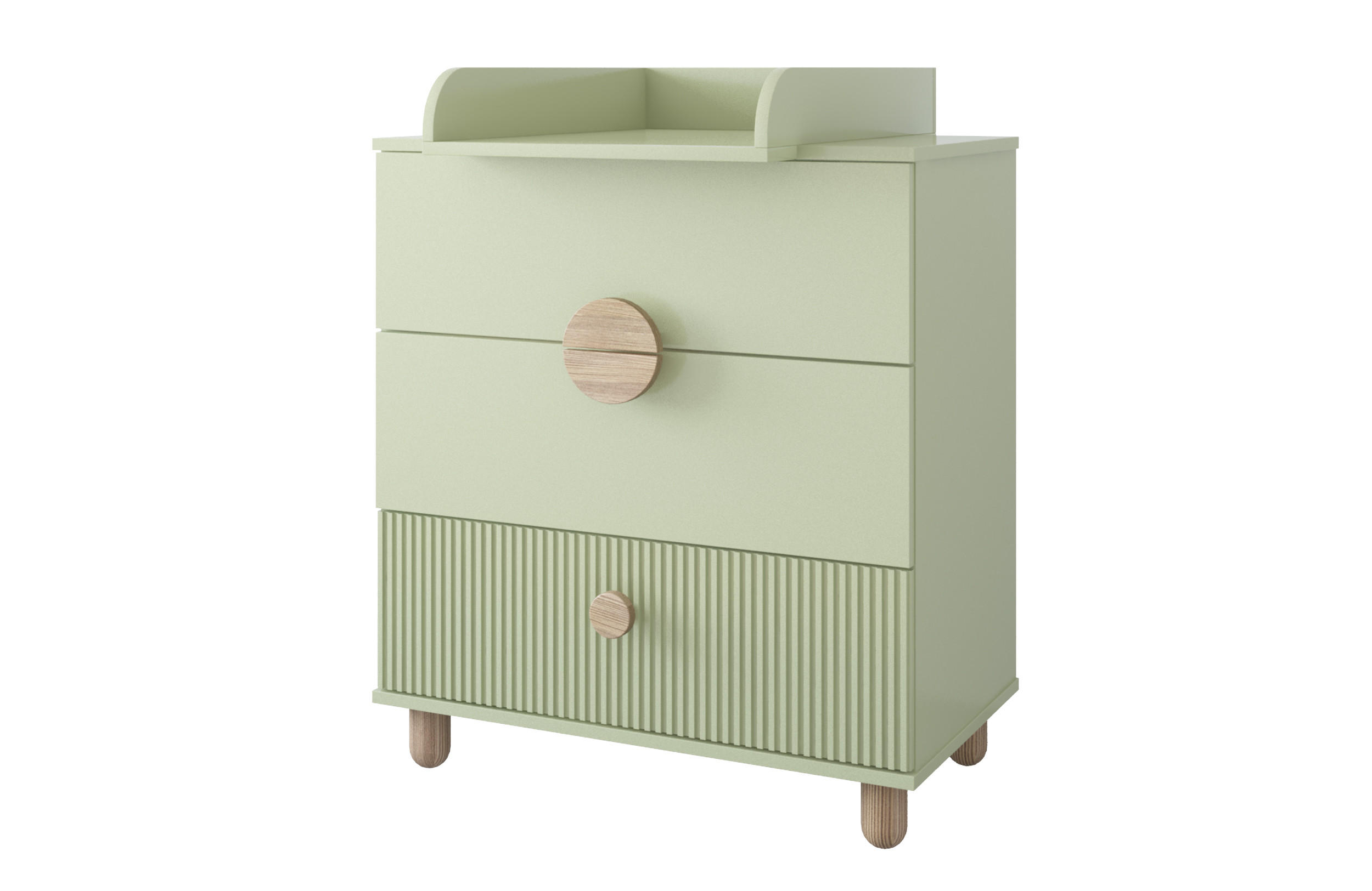 WICKELTISCHE Bebella - Mintgrün, Naturmaterialien (48/90/80cm) - kiki design