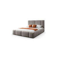 POLSTERBETT ELENA 140x200 cm Hellbraun (Anthology 6), 34 Holzlatten, Kopfteil 108 cm - Braun, Textil (140/200cm) - Lookway