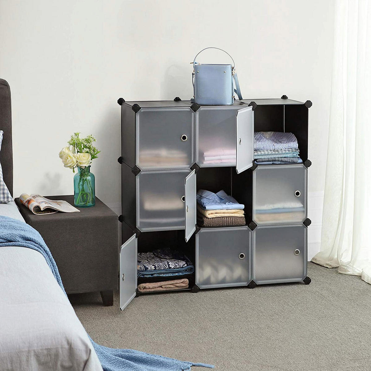 KUNSTSTOFFSCHRANK KLEIDERSCHRANK - Schwarz, Kunststoff (31/93cm) - Hansiro