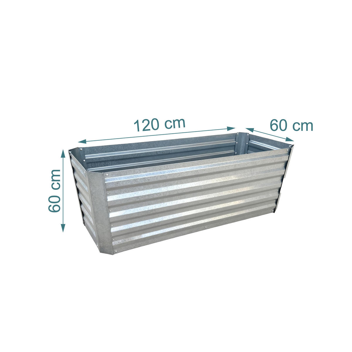 HOCHBEET - Silberfarben, Metall (57/60/57cm) - Relaxdays