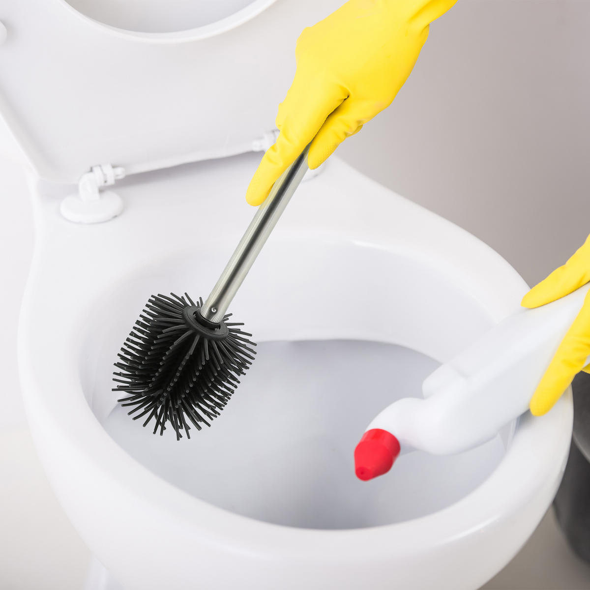 2XTOILETTENBÜRSTE - Multicolor, Kunststoff/Metall (8/36cm) - Relaxdays