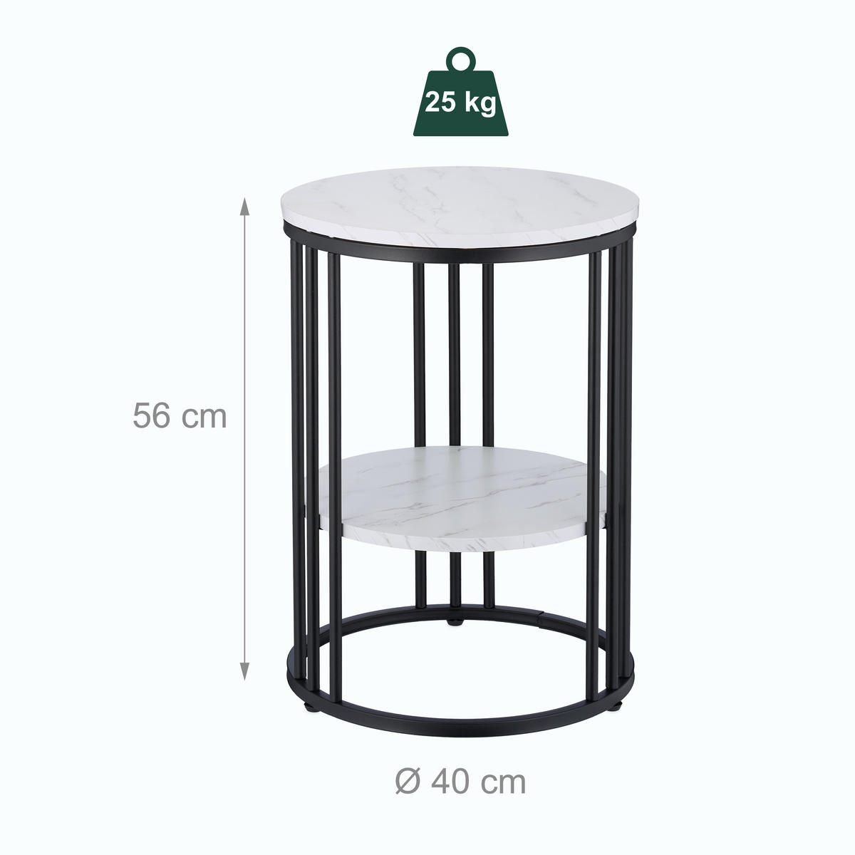 BEISTELLTISCH - Multicolor, Holzwerkstoff/Metall (40/40/56cm) - Relaxdays