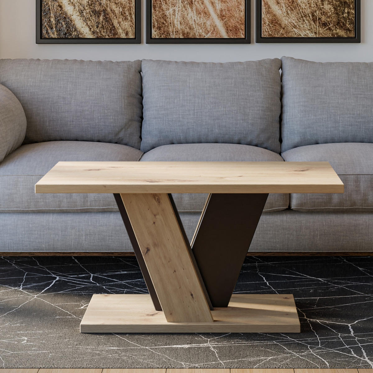 COUCHTISCH 110 cm Eiche Artisan - Eiche Artisan, Holzwerkstoff (70/110/60cm) - Home Collective
