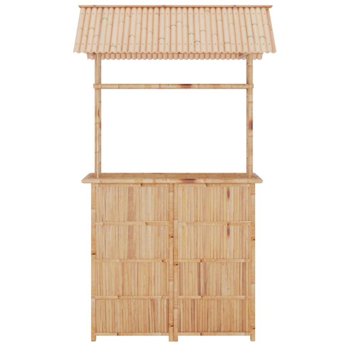 BARSET mit Dach und 2 Barstühle aus Bambus, 3-teiliges Set - Braun, Naturmaterialien - vidaXL