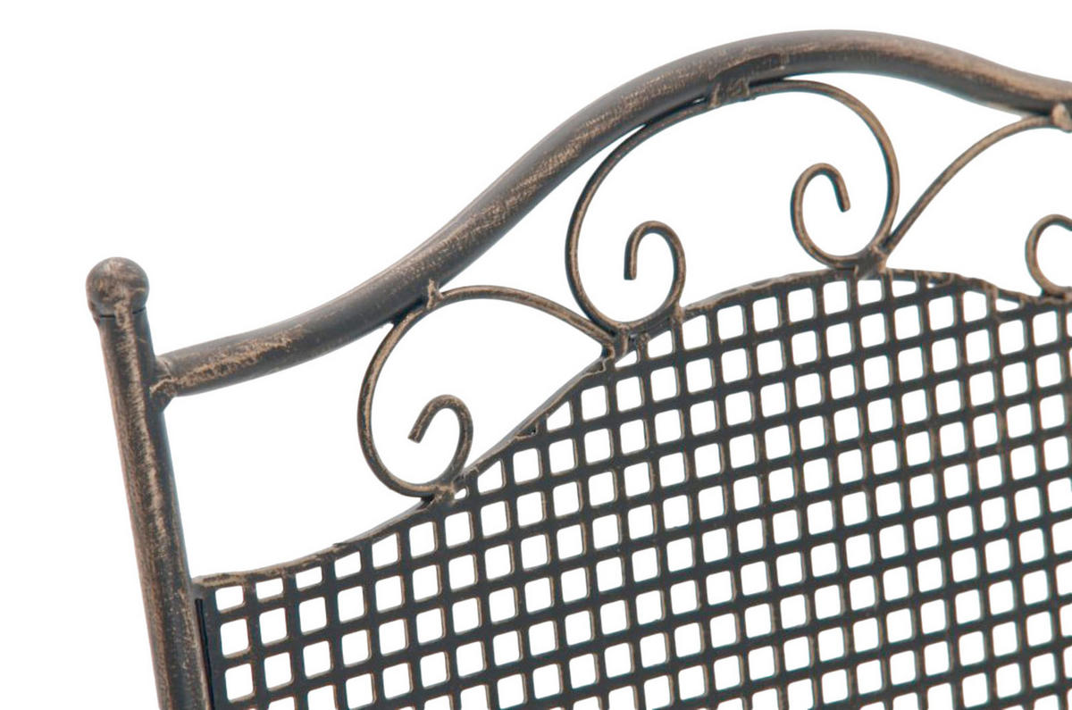 GARTENKLAPPSTUHL 2er Set Metall Bronze - Bronzefarben, Metall (41/91/50cm) - CLP