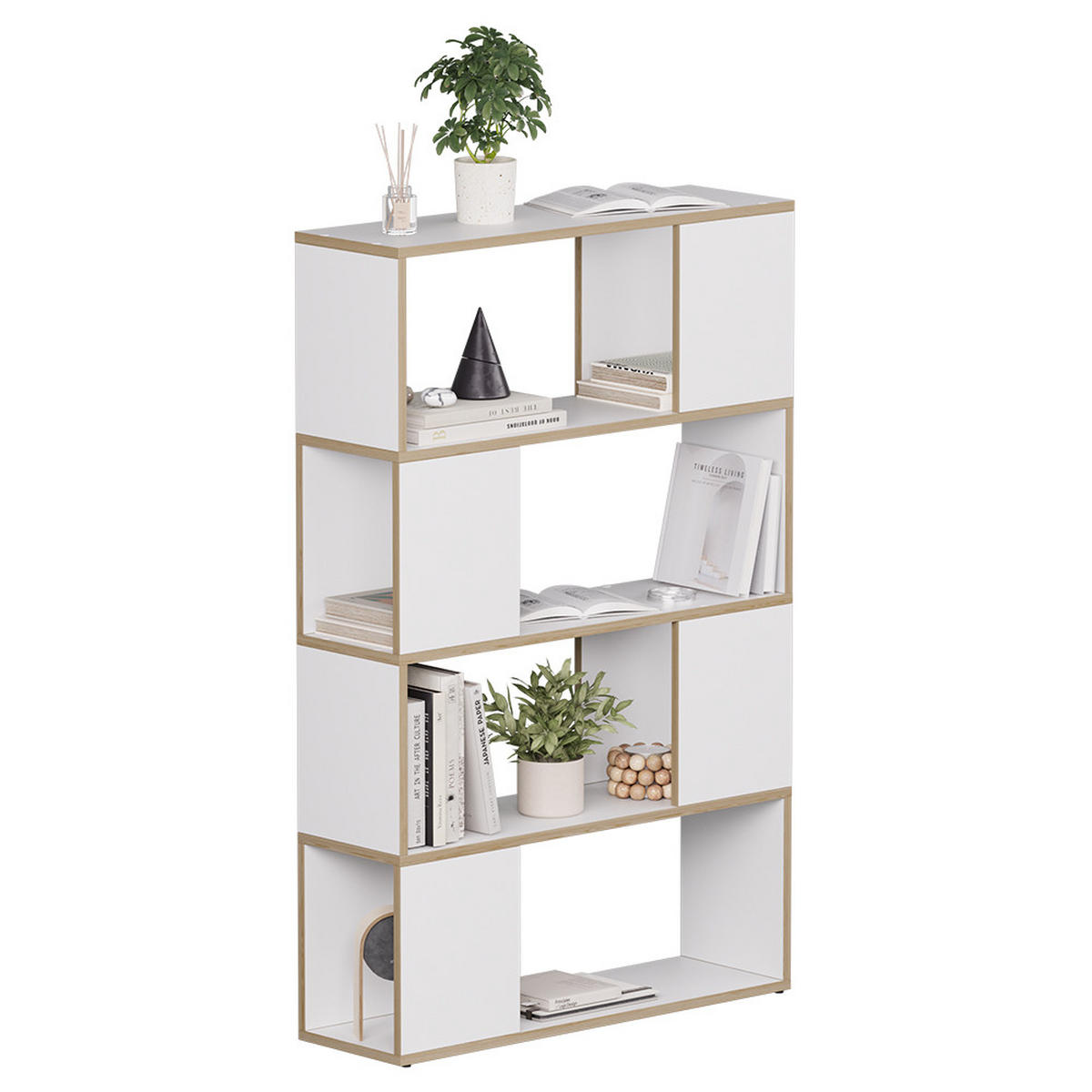 RAUMTEILER Eneos Weiß/Eiche 80 x 124.5 cm - Eichefarben/Weiß, Holzwerkstoff (80/124.5/24cm) - Vicco