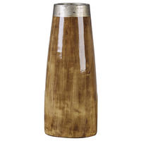 DEKOVASE Terrakotta dunkler holzfarbton Cyrene - Dunkelbraun, Stein (50cm) - Beliani