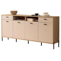 SIDEBOARD Kaschmir, Eiche 205 x 95 cm, Kommode mit Soft-Close - Kaschmir/Eichefarben, Holzwerkstoff/Metall (205/95/40cm) - Furn.Design