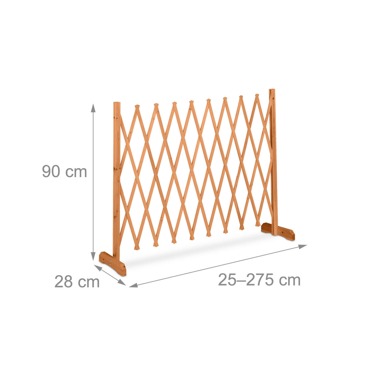 RANKGITTER - Orange, Holz (275/90/28cm) - Relaxdays