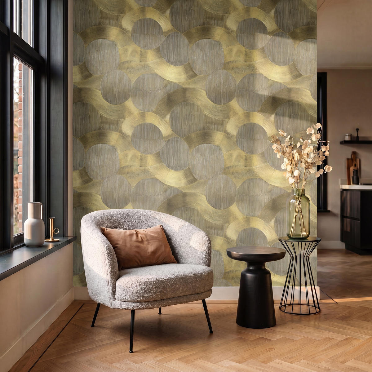 TAPETE - Modern - Geometrisch - Gold - 200x240 cm - Goldfarben, Papier (200/240cm) - OnlyWow