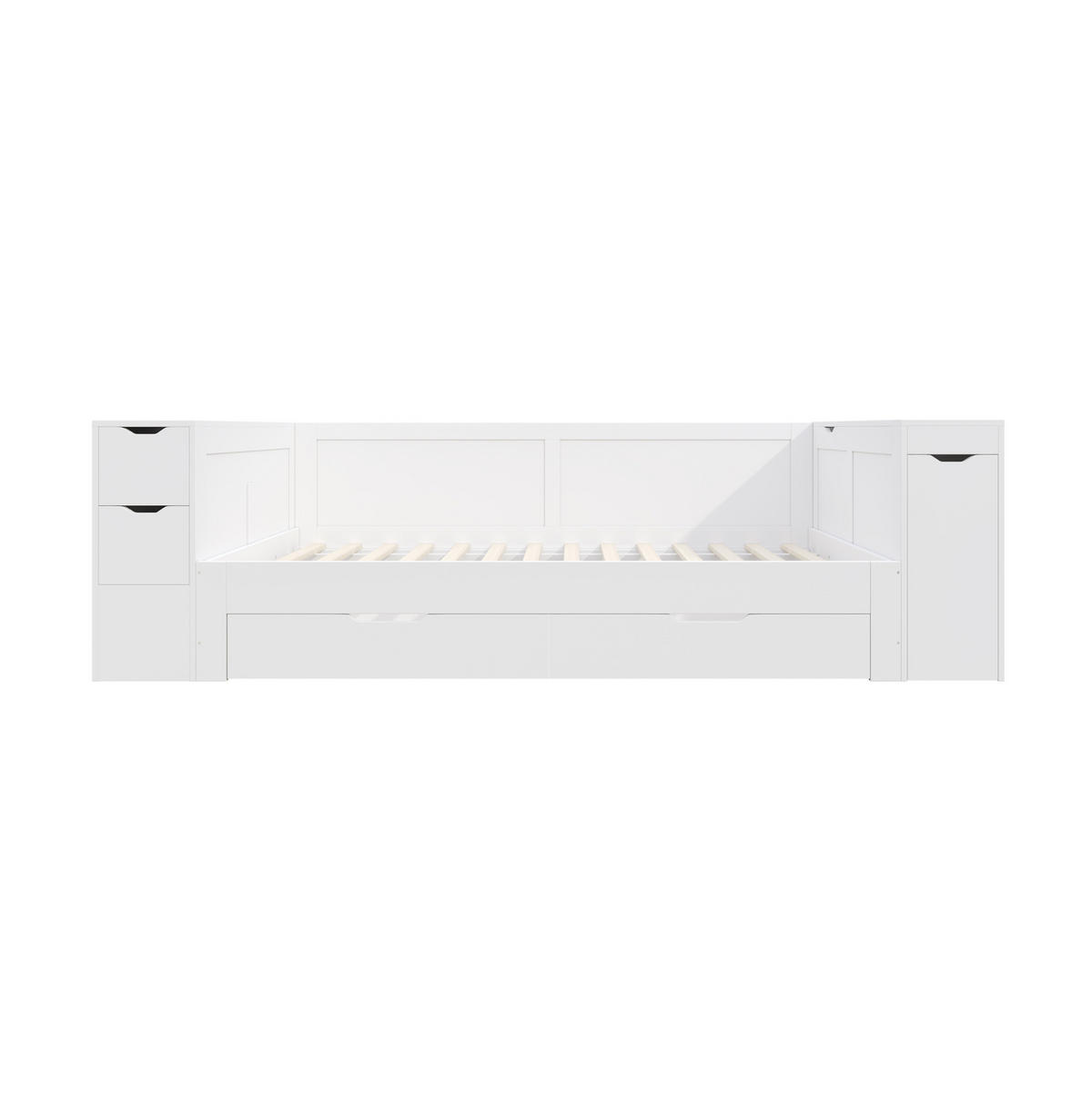 DETSKÁ posteľ 90/190 cm biela s úložným priestorom a zásuvkami z MDF - biela, kompozitné drevo (90/190cm) - OKWISH