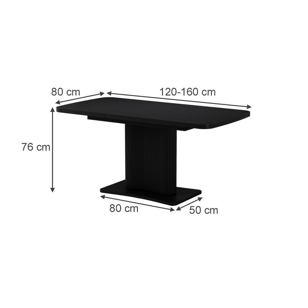 FENARO Černá - černá, kompozitní dřevo (80/120/77.4cm) - Vicco