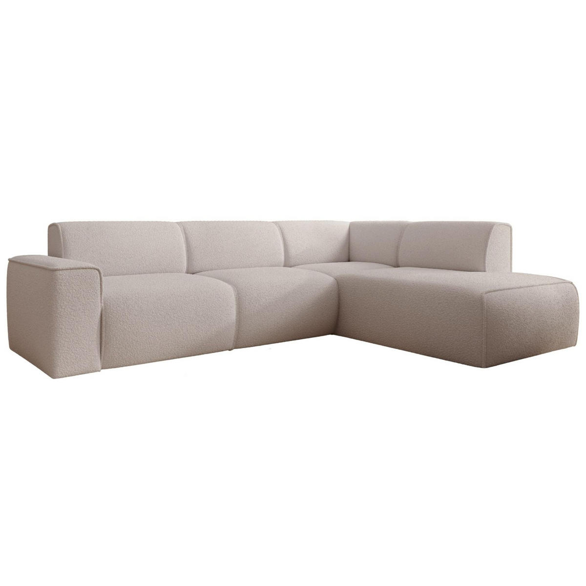 ECKSOFA Bouvi Hellbeige rechts - Ecru/Schwarz, Kunststoff/Textil (220/292cm) - Selsey