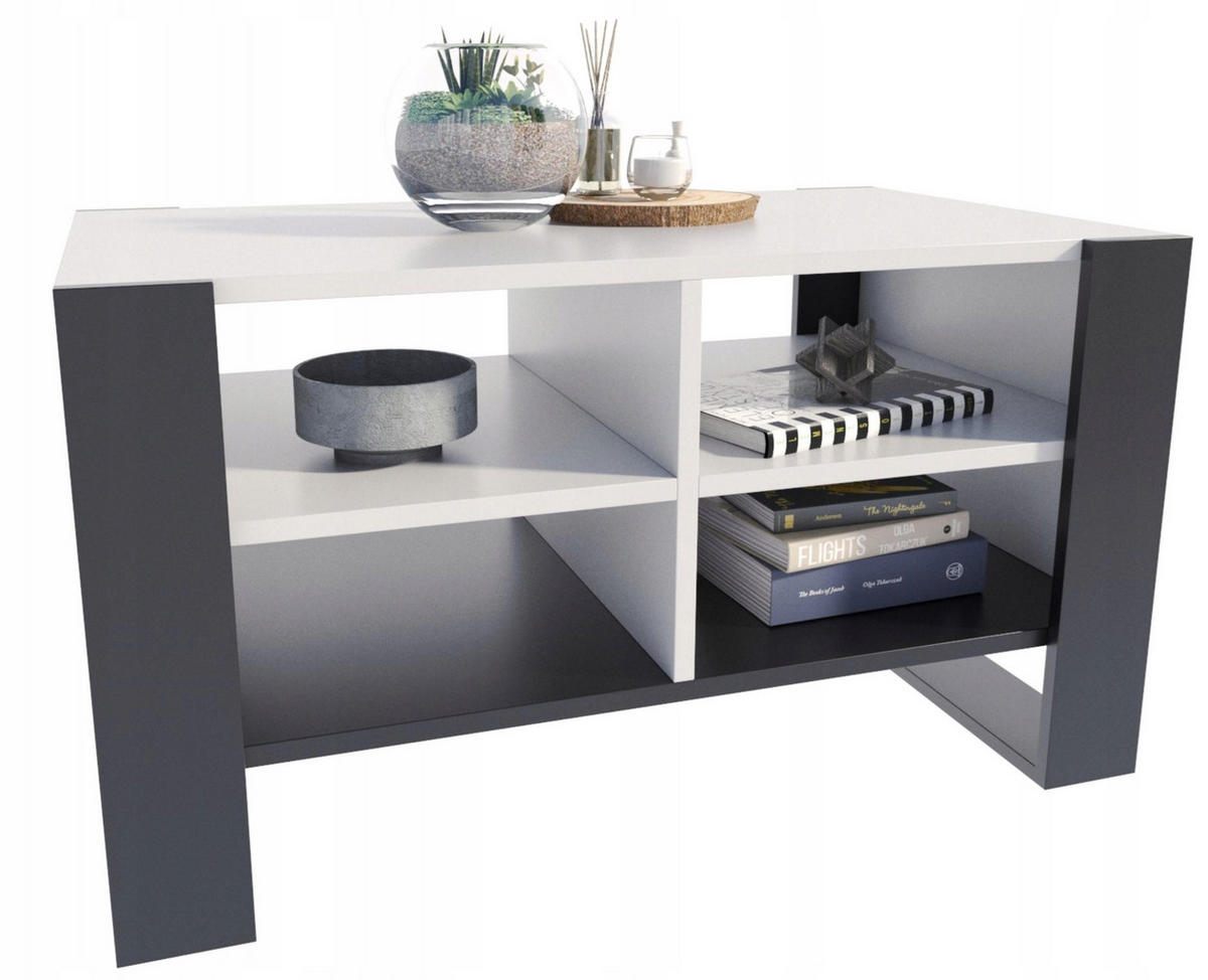 COUCHTISCH FIGA Weiß-Schwarz 100/53,6/50 cm - Multicolor, Holzwerkstoff (53.6/100/50cm) - Matkam Möbel