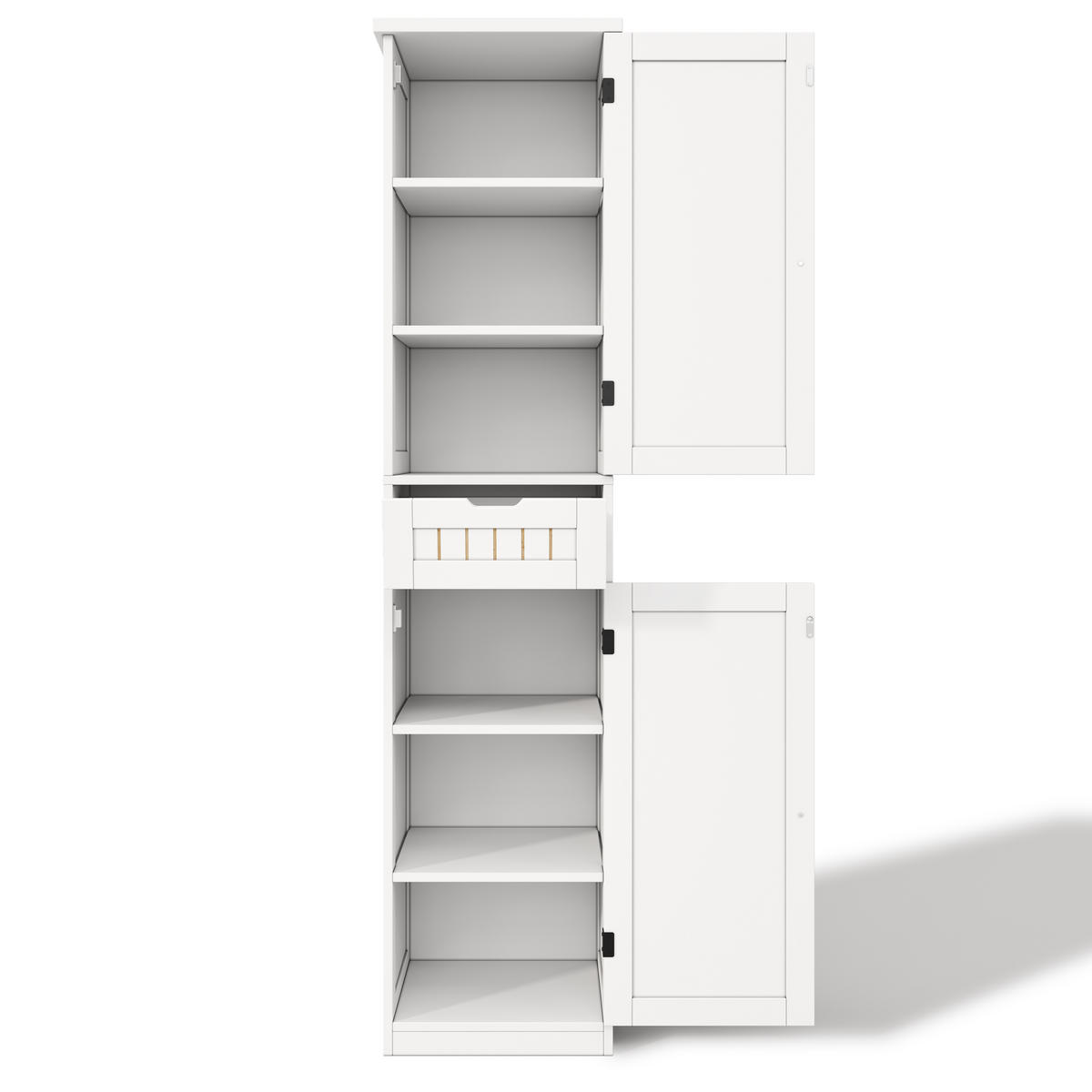 GESCHIRRSCHRANK 170 cm MDF Weiß mit 2 Türen und Retro-Gitterdesign - Weiß, Holzwerkstoff (30/170/40cm) - Korfee
