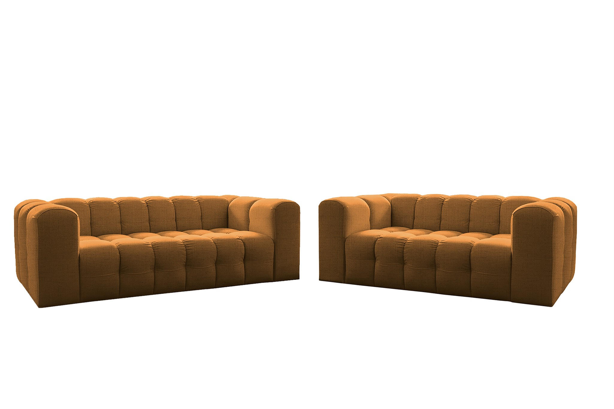 SOFASET Solvie 2-3 In Moly - Orange, Holzwerkstoff/Textil (230/75/106cm) - Fun Möbel
