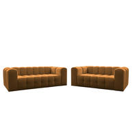 SOFASET Solvie 3-4 In Moly - Orange, Holzwerkstoff/Textil (250/75/106cm) - Fun Möbel