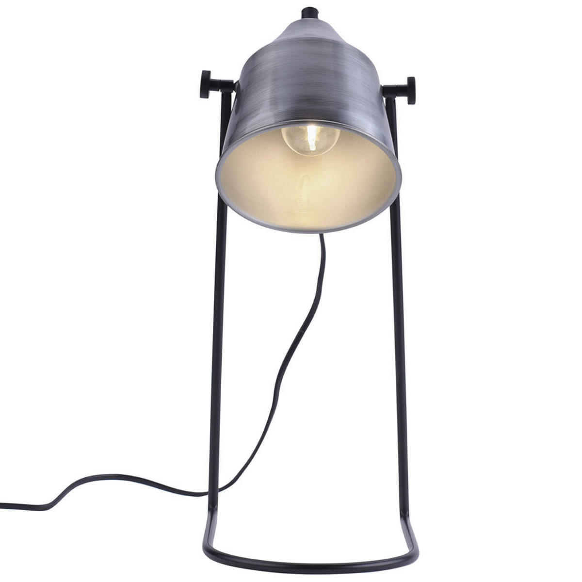 TISCHLEUCHTE Eisen Silber Industrial Stil - Silberfarben, Metall (24/16/43.5cm)