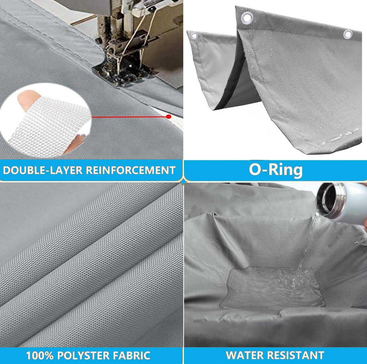 SONNENSEGEL wellenförmig 0,5x6m Hellgrau 420D Oxford - Grau, Textil (600/50cm) - Weltevree