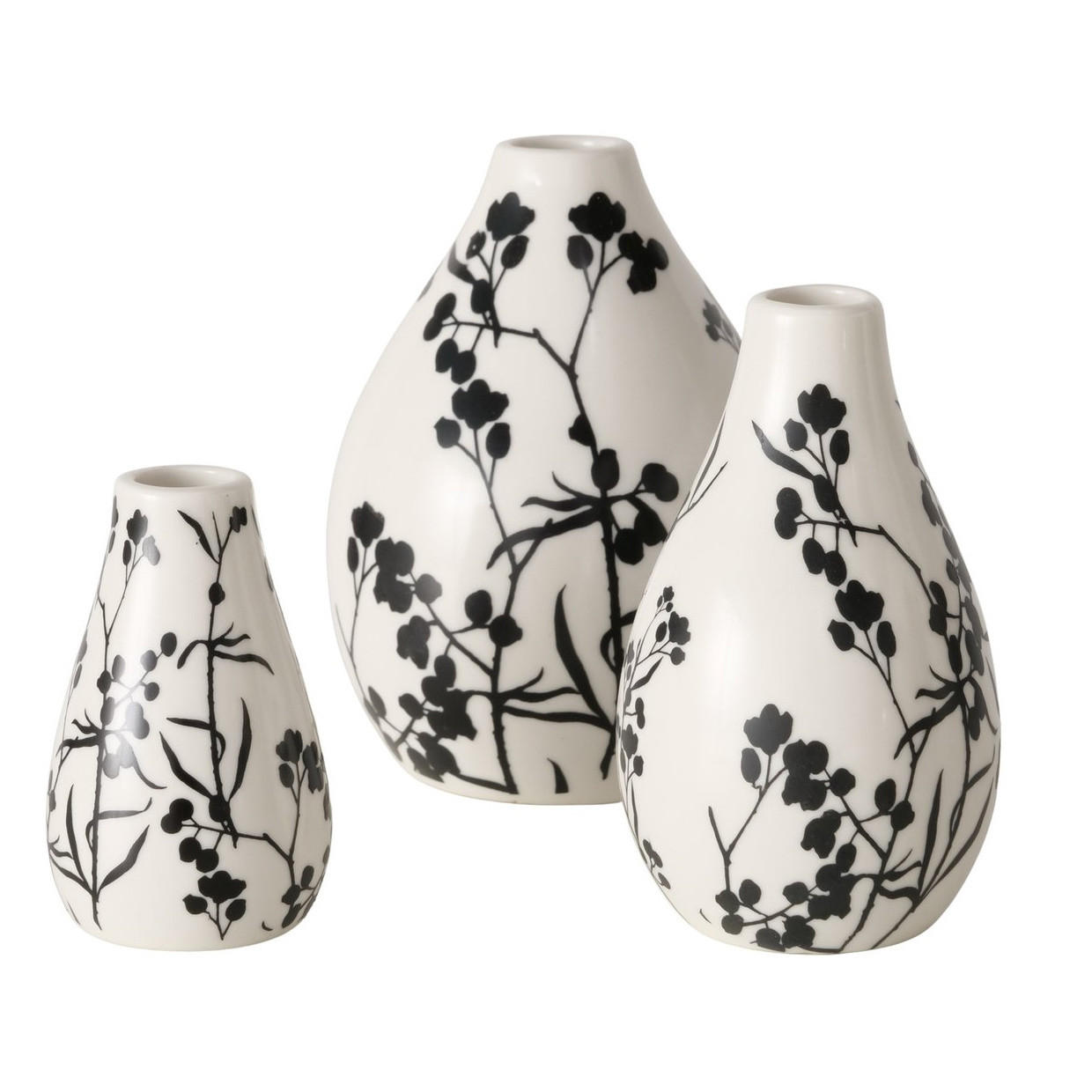 VASE handbemalt Berries - Weiß, Keramik (12cm) - Boltze Home