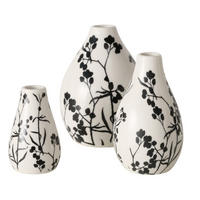 VASE handbemalt Berries - Weiß, Keramik (12cm) - Boltze Home