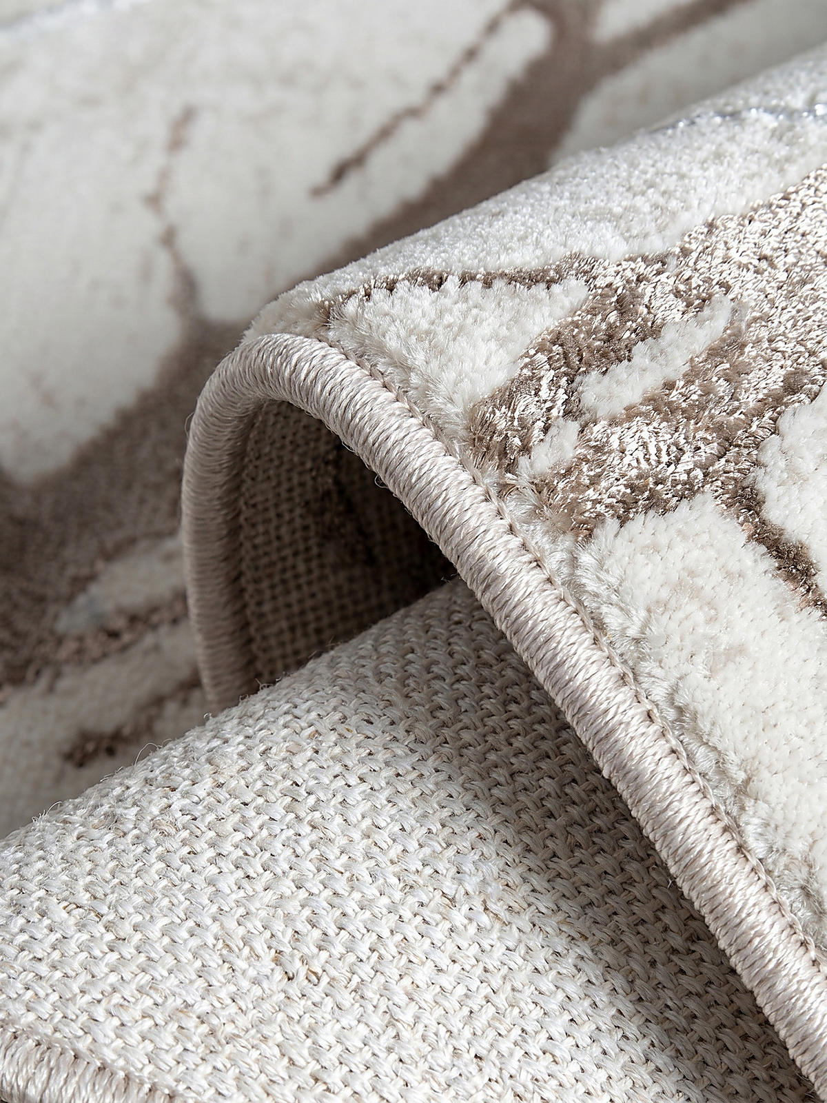 KURZFLORTEPPICH Abstrakt KAVALA Polyester Creme 160 x 230 cm - Beige, Textil (160/230cm) - KADIMA DESIGN