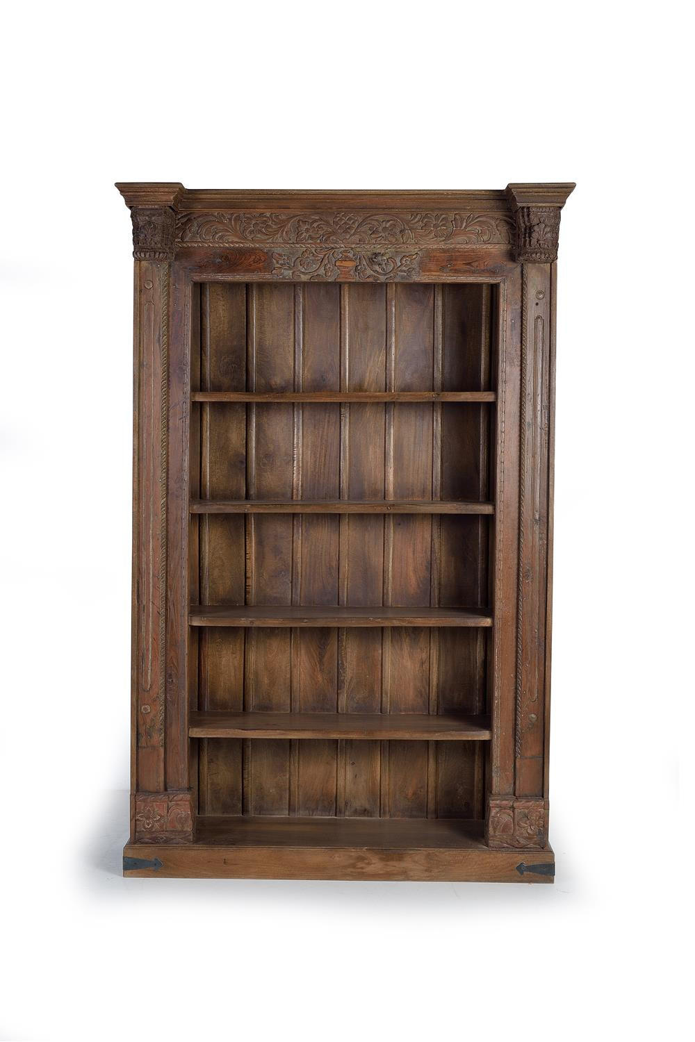 BÜCHERREGAL aus Mangoholz und Altholz - Braun, Holz (142/222/56cm) - Giner y Colomer