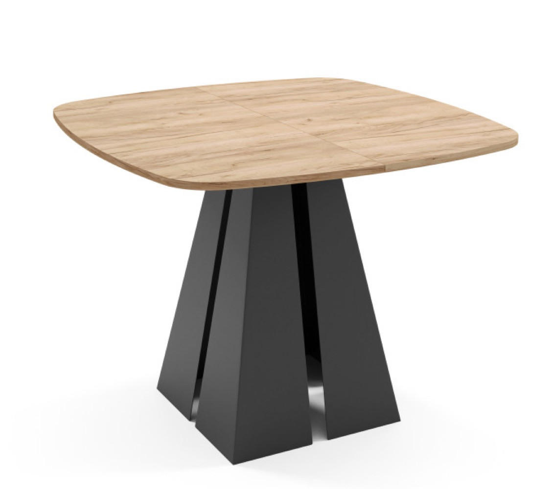 TISCH Schwarz Figo Ausziehbar - Schwarz, Holzwerkstoff (100/100/76cm) - Sepro Meble