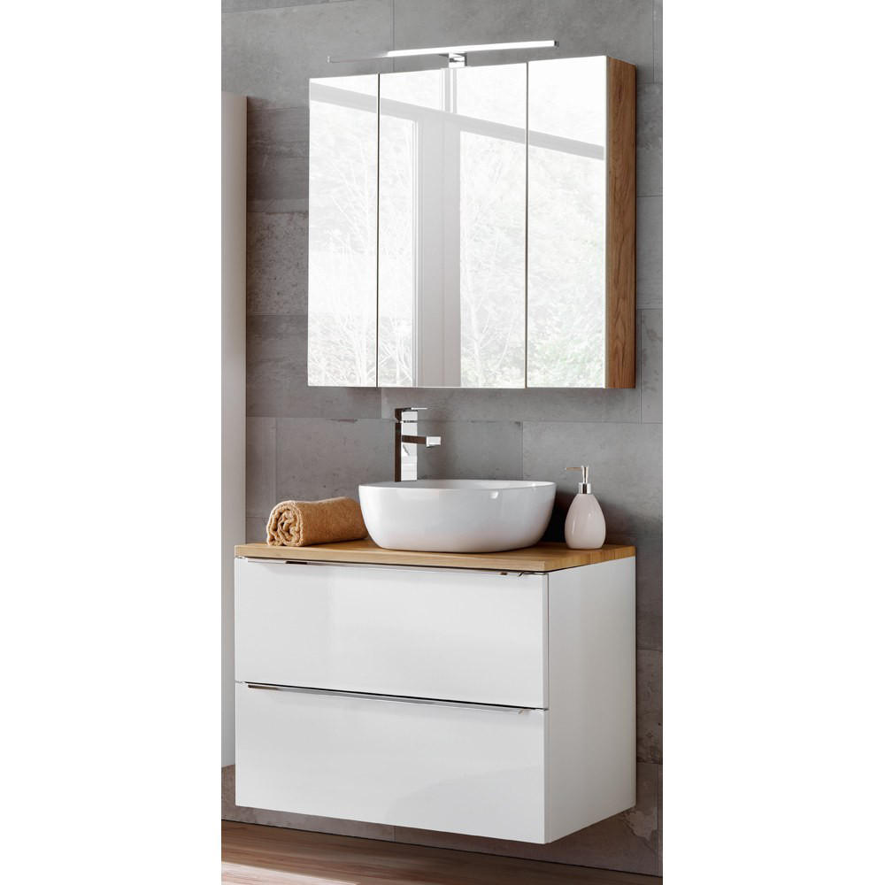 Lomado Badmöbel-Set Weiß 80x190x46 cm