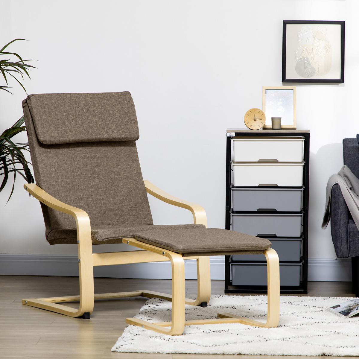 RELAXSESSELSET Braun - Braun, Kunststoff (80/99/66.5cm) - HOMCOM