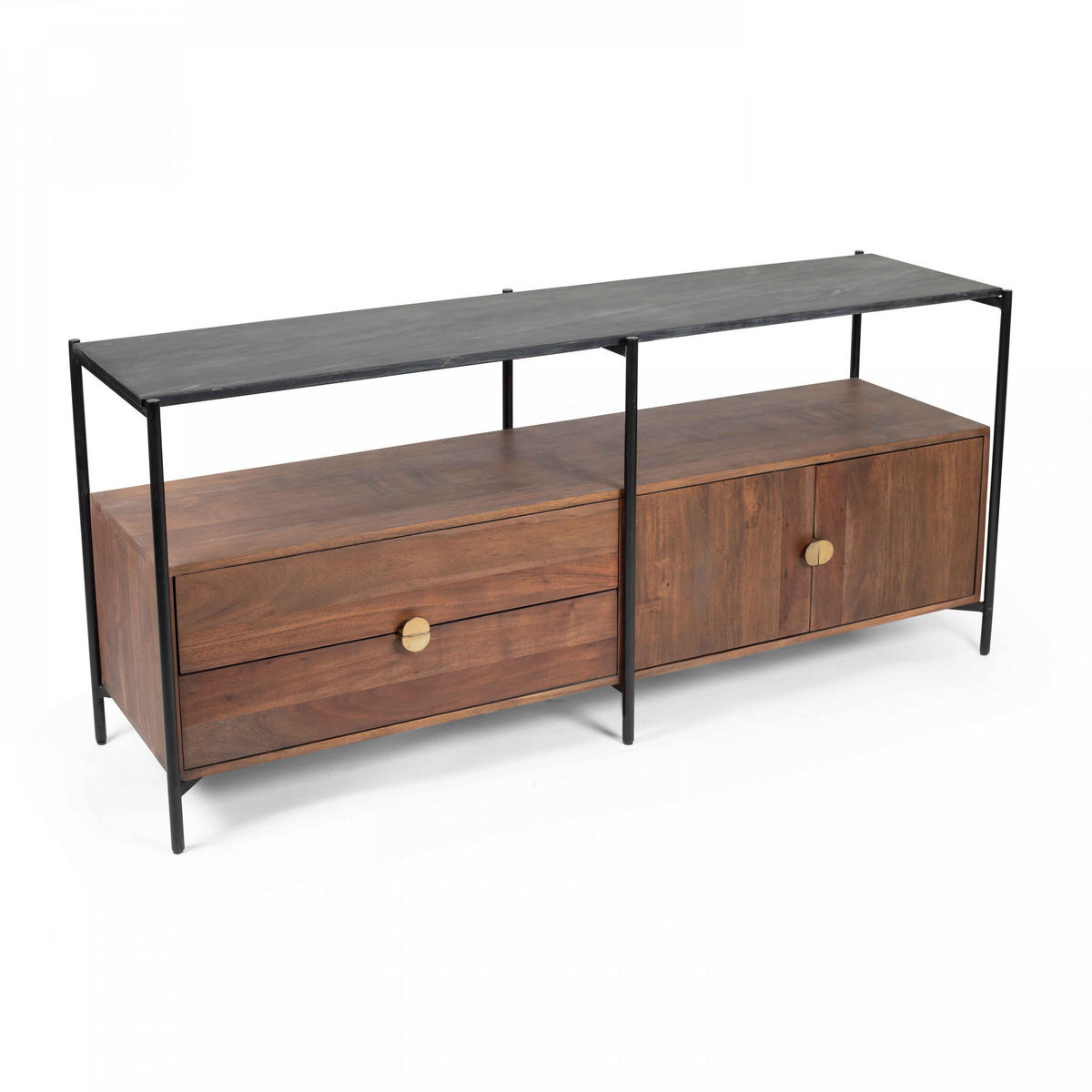 TV-ELEMENT, Braun - Braun, Naturmaterialien (42/70/152cm) - Oviala