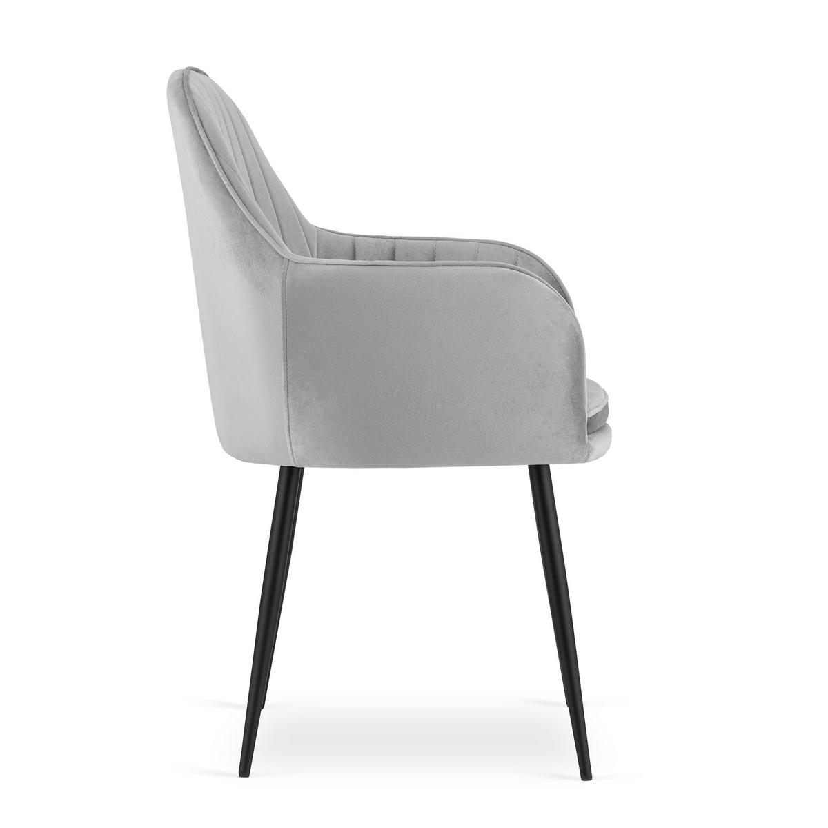 ESSZIMMERSTUHL Liv (2er-Set) - Silberfarben/Schwarz, Textil/Metall (56/86/57cm) - Home Collective