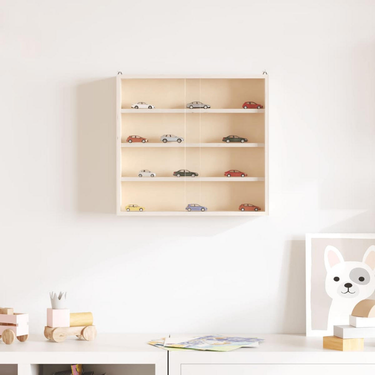 SAMMLERVITRINE Aus Holz Mit Türen 40/8,5/37 Cm - Braun, Holz (8.5/37/40cm) - vidaXL