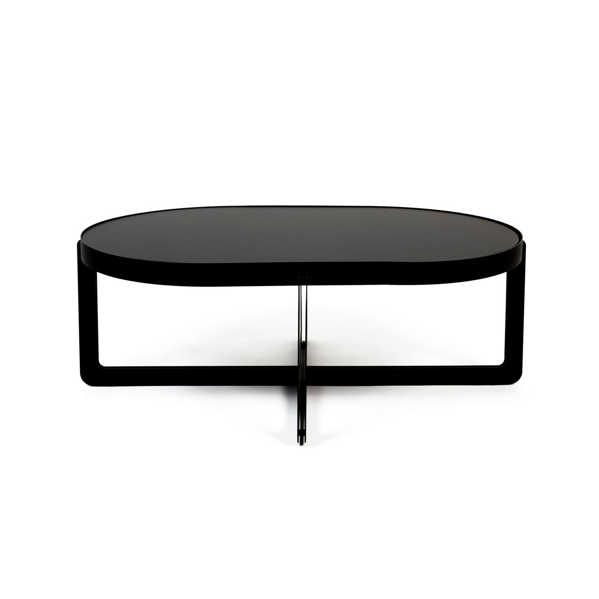 COUCHTISCH Centre Oval 102x68 cm Schwarz - Schwarz, Metall (102/68/36cm) - Zuiver