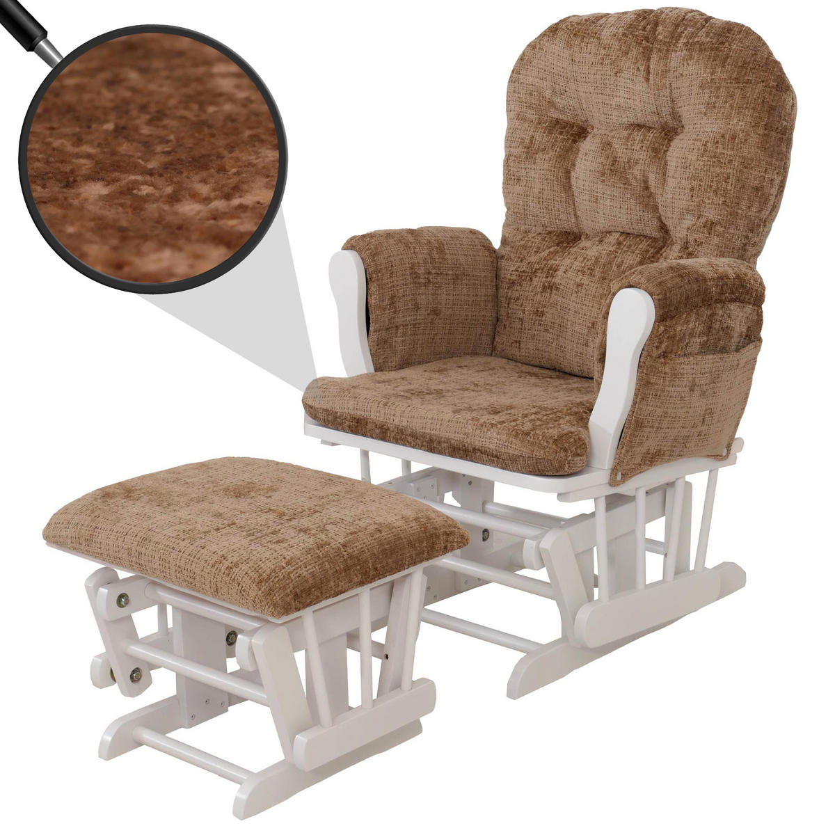 RELAXSESSEL Braun, Weiß - Braun/Weiß, Textil (75/100/71cm) - MCW