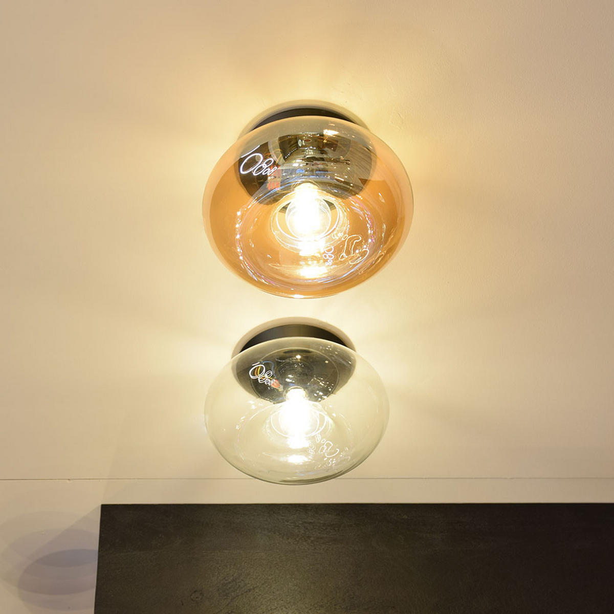 WAND-/DECKENLAMPE Cruet Klar Low (Flach) - Klar, Glas (28/28/14cm) - s.luce
