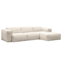 3-SITZER ECKSOFA mit Longchair - Beige/Schwarz, Kunststoff/Textil (284/173cm) - home24