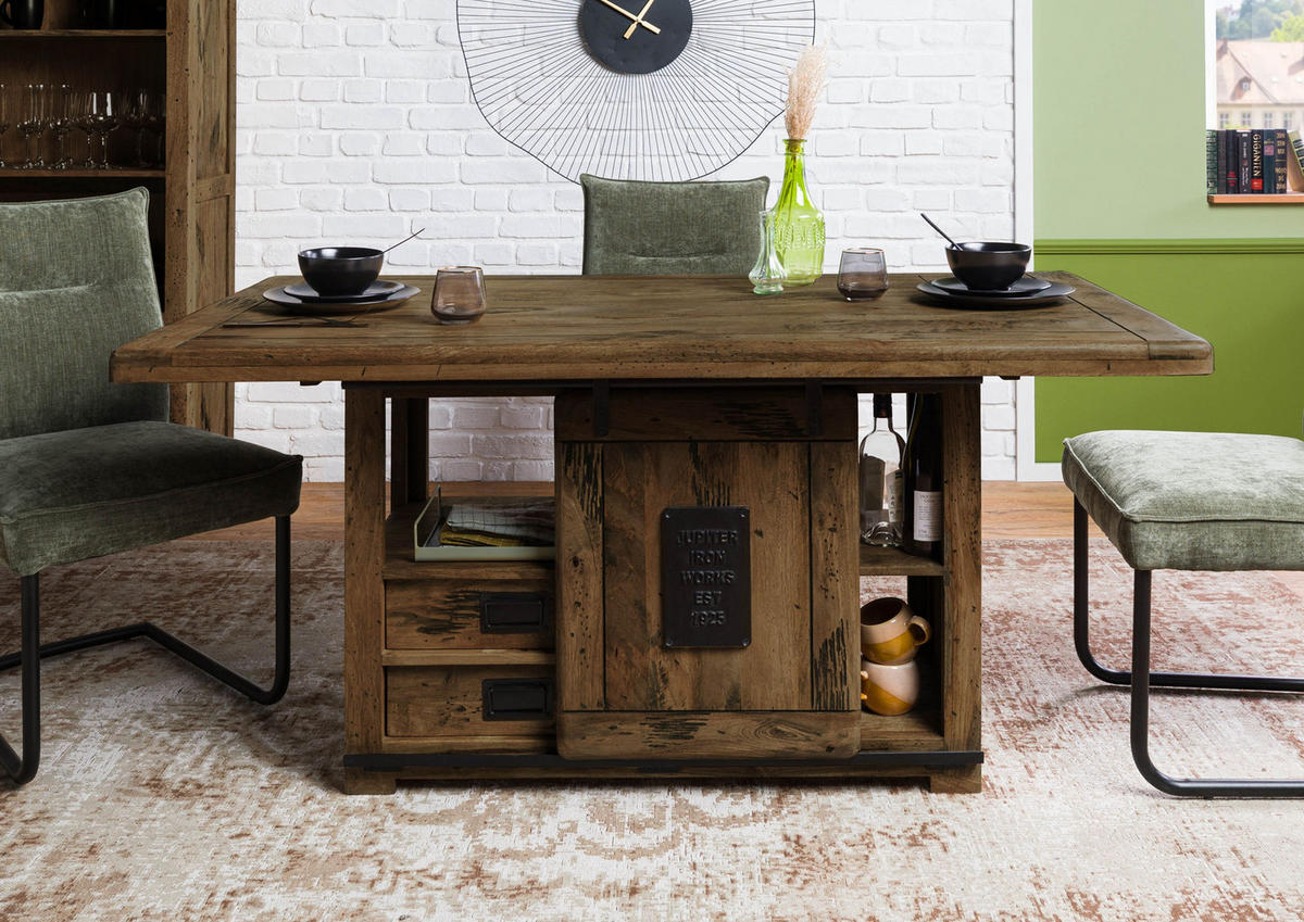 ESSTISCH Mango 180x90x76 braun lackiert RAILWAY - Braun, Holz (180/90/76cm) - Massivmoebel24