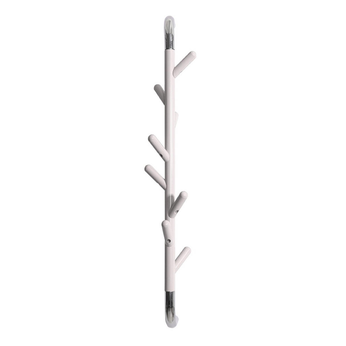 WANDGARDEROBE Drehbar Mit 8 Haken 80x13x15 cm Weiß & Haken Verchromt - Weiß, Metall (13/80/15cm) - PROREGAL