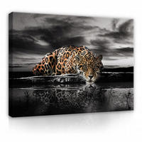 LEINWAND BILDER Tiger Tiere 120x80 - Multicolor, Holzwerkstoff (120/80cm) - Wallarena