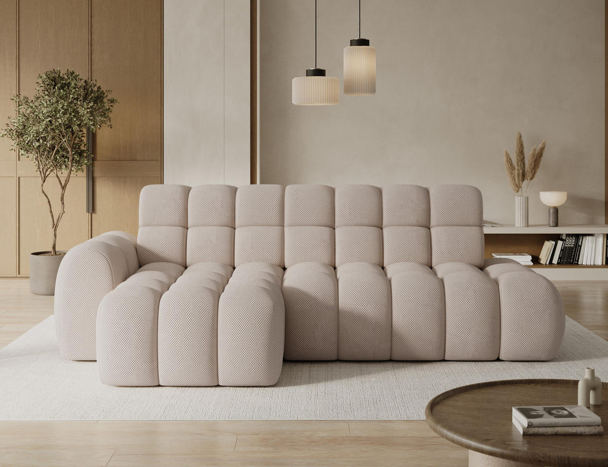 ECKSOFA Lorveno L - Beige (Calmora 18) - Beige, Holzwerkstoff (283/165cm) - Möblo