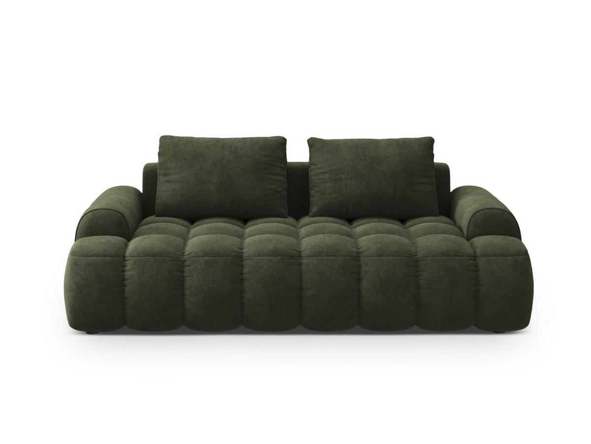 SOFA Linz aus Samt grün 3 Sitzplätze - Grün, Textil (100/84/200cm) - Cosmopolitan Design