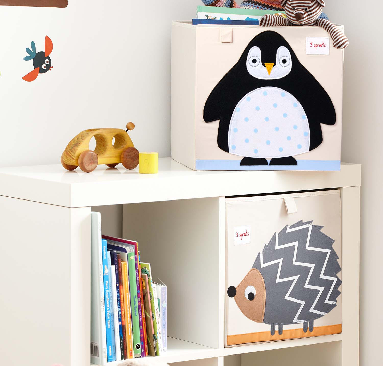 AUFBEWAHRUNGSBOX Pinguin 33x33x33cm - Naturfarben, Textil (33/33cm) - 3Sprouts