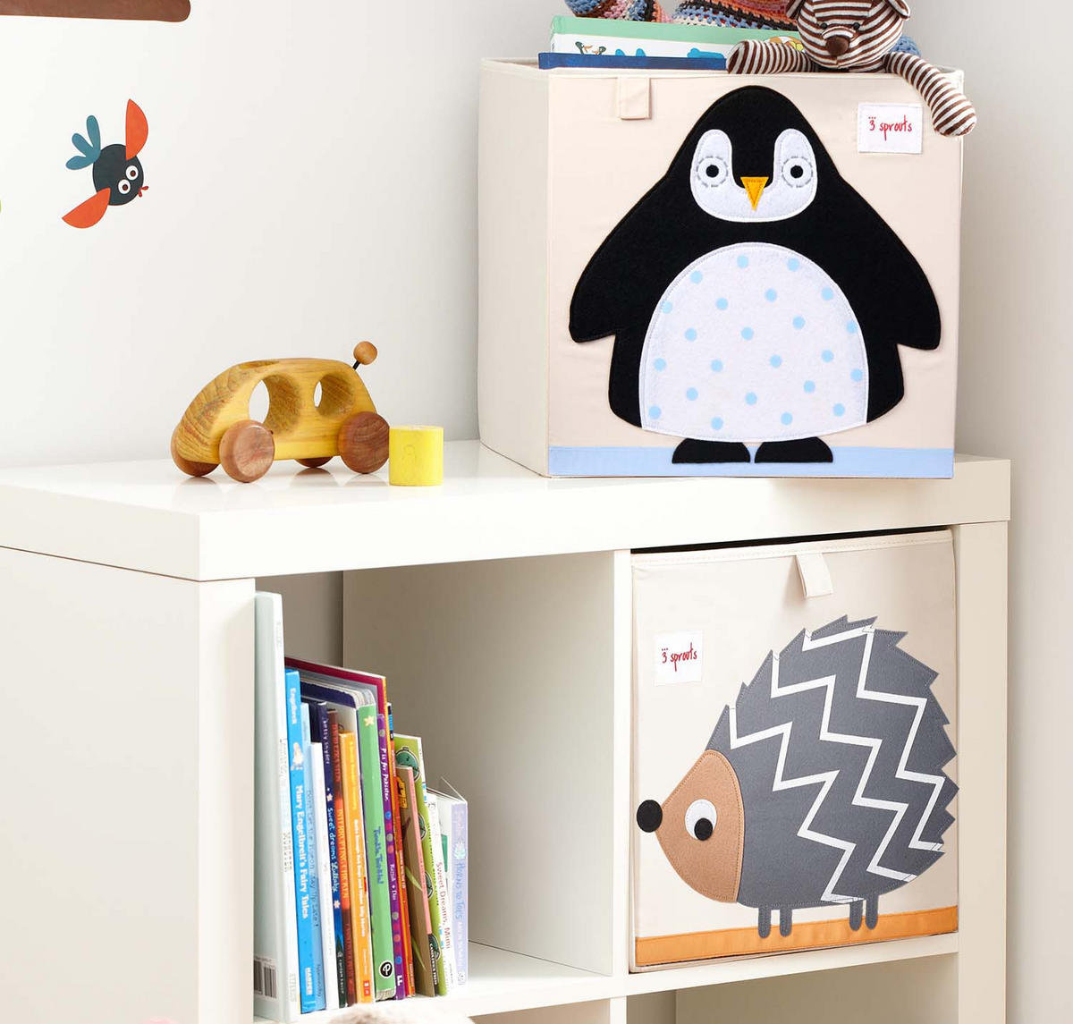 AUFBEWAHRUNGSBOX Pinguin 33x33x33cm - Naturfarben, Textil (33/33cm) - 3Sprouts